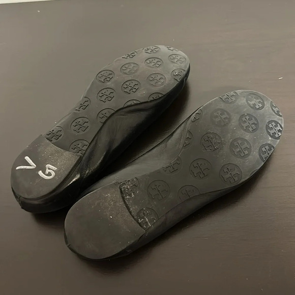 Tory Burch leather Claire / Revva back scrunch flats silver hardware - Picture 4 of 4